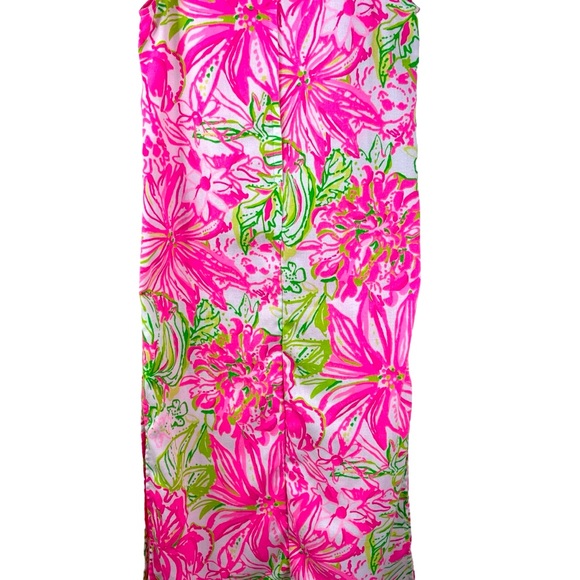 LILLY PULITZER Girls’ Size 8 Carlotta Maxi Dress Pink Floral Print Gold Accents - Picture 7 of 13